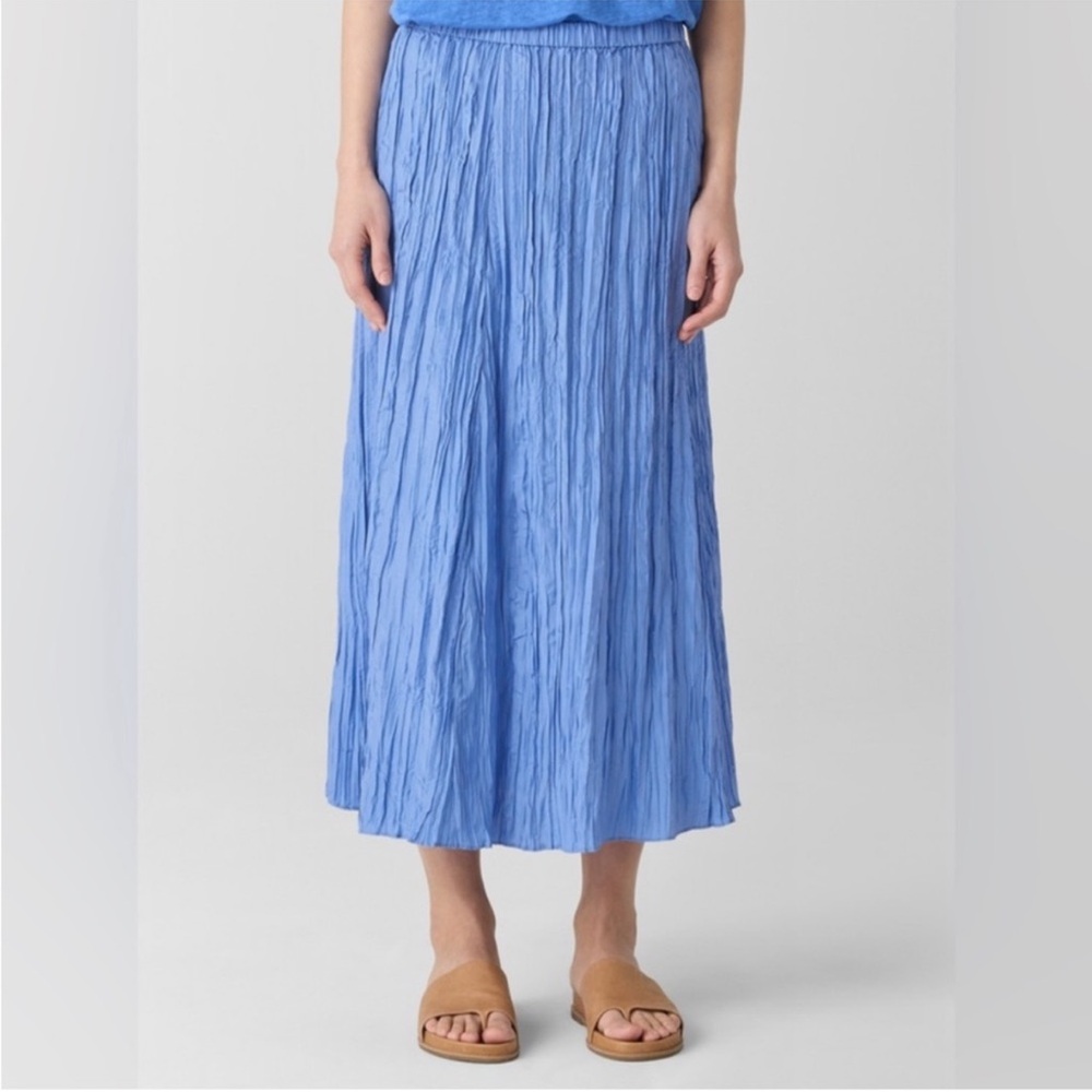 NWT Eileen Fisher Crushed Silk Maxi Skirt - Picture 3 of 7